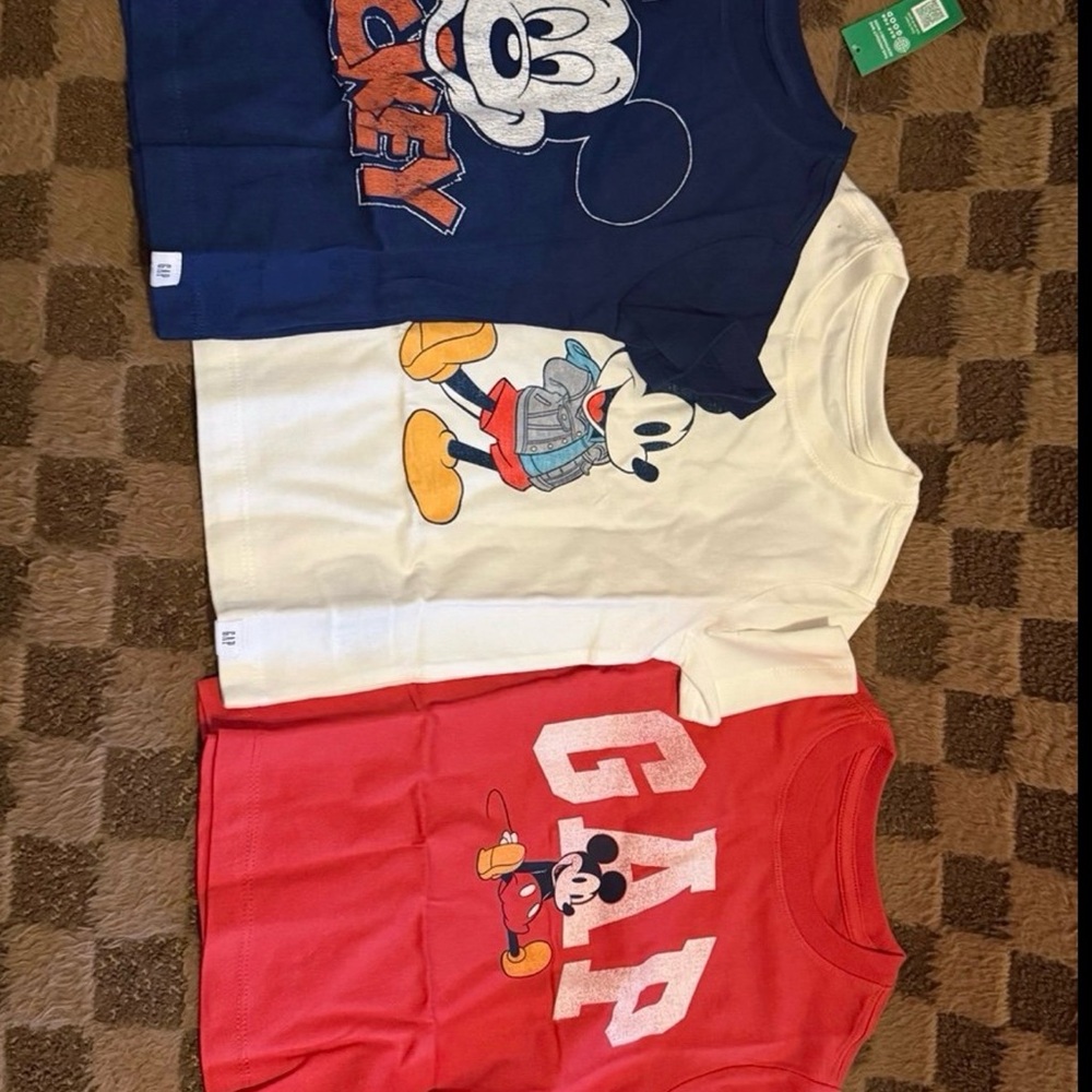GAP Kids Mickey Graphic Tees - Navy, White, Red